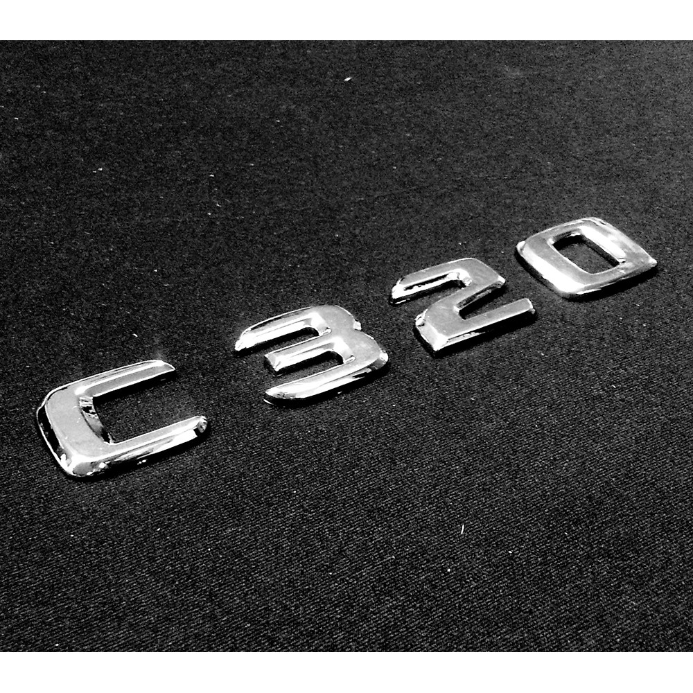 BENZ 賓士  C320 電鍍銀字貼 鍍鉻字體 後箱字體 車身字體 字體高度28mm
