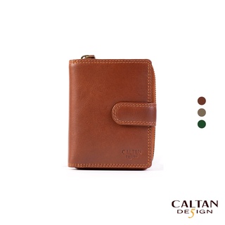 【CALTAN DESIGN】真皮/中夾 | 扣式多功能兩折零錢短夾 072846_四色