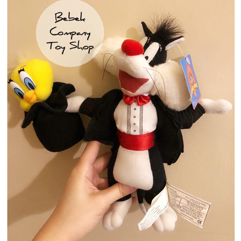 1998年 WB looney tunes 華納卡通 樂一通 魔術師 傻大貓 崔弟 崔弟鳥 古董玩具 玩偶 美國二手