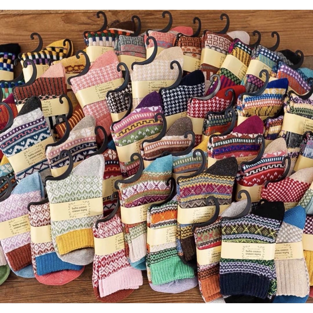 💞現貨💞日系 tutu圖騰襪 秋冬羊毛襪 中筒襪 顏色隨機
