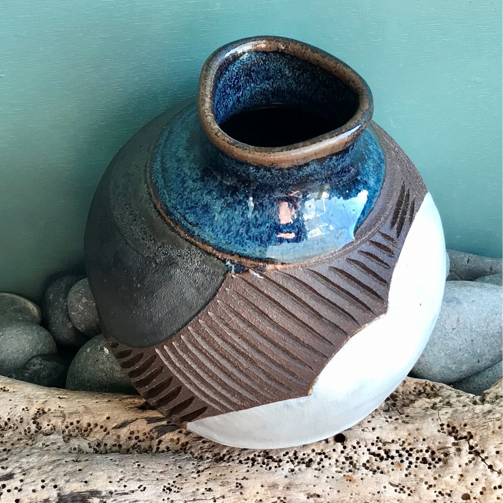 品牌 獨創堂kcreative 三色異質陶燒花瓶陶燒花瓶陶器花盆花器擺飾小品盆栽花瓶日式花器 蝦皮購物