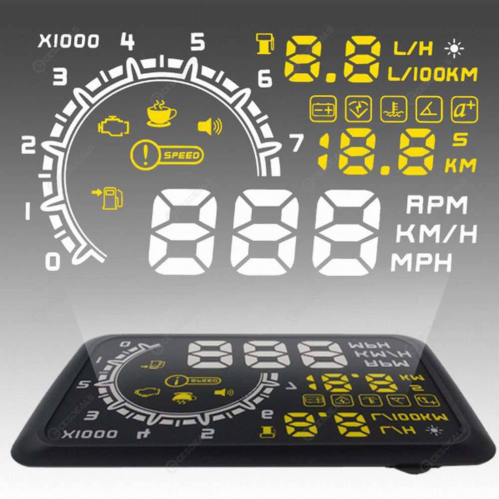 ASH-4C OBD2 HUD 抬頭顯示器 5.5吋 車速 轉速 水溫 電壓