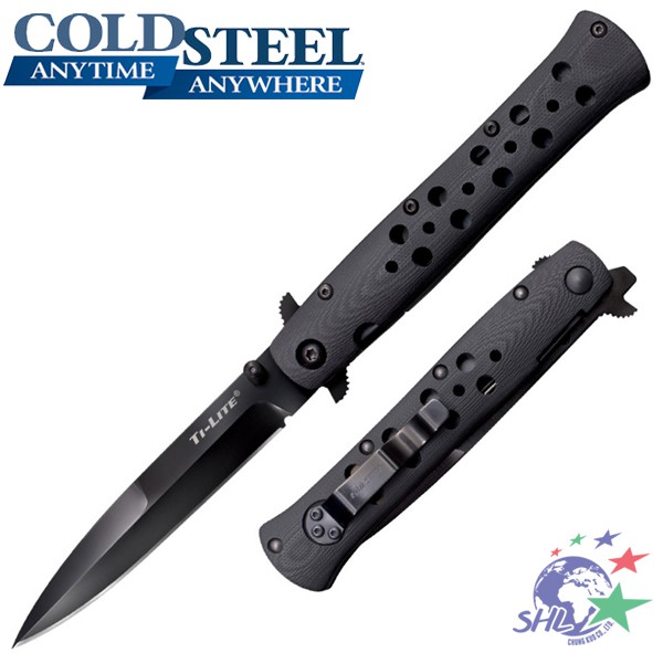 Cold Steel - Ti-Lite 新款4 G10柄黑刃折刀 / CTS-XHP鋼 - 26AGST【詮國】