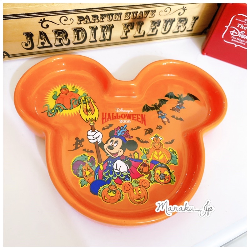 日本東京迪士尼 絕版稀有 早期 萬聖節 米奇米妮 米老鼠 盤子 陶瓷盤 蛋糕盤 點心盤 碟子 醬料盤［魔樂町JP日貨🎪］