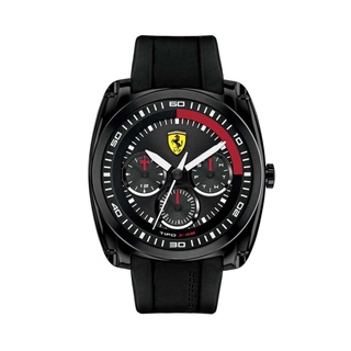【Ferrari 法拉利】競速大錶框方形時尚三眼賽車腕錶-質感黑/FA0830320/台灣總代理公司貨享兩年保固