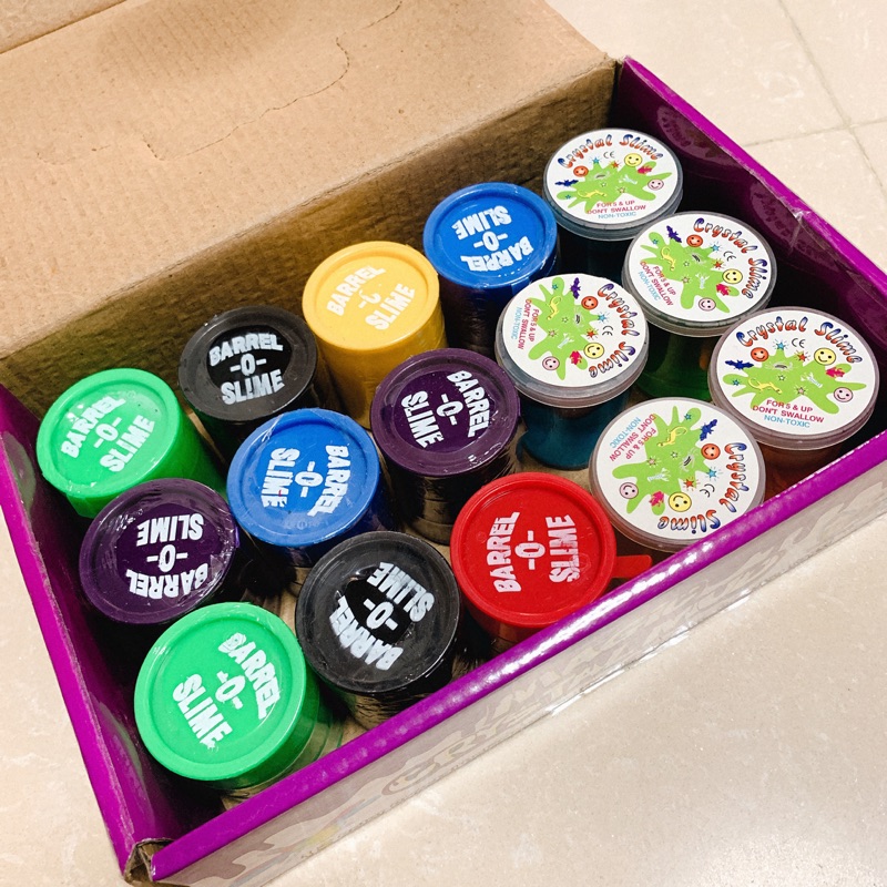 15入彩色油罐桶油桶油漆罐水黏土水粘土鼻涕蟲鼻涕膠果凍膠沙皮膠整人玩具不黏手 蝦皮購物