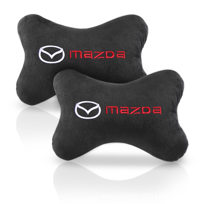 MAZDA 馬自達汽車頭枕頸枕黑色適合 2 CX-30 CX-3 3 CX-8 BT-50 CX-5 配件