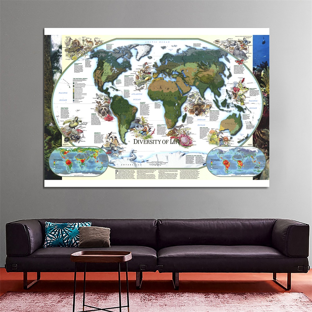 {BEST} 新奇世界地圖(生命多元化)-地圖海報壁掛掛毯背景印刷裝飾