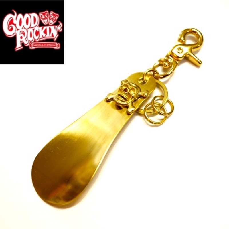 日本 GOOD ROCKIN' - Skull 骷髏 黃銅 鞋拔 鑰匙圈