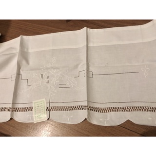 穿桿式優雅white on white刺繡窗簾/門簾—日式風格、鄉村風格