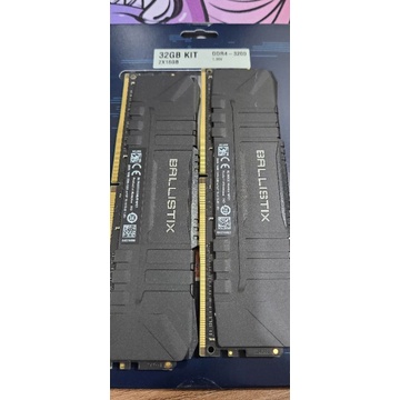 美光 Micron Crucial Ballistix DDR4-3200-32G(16G*2)-黑 CL16