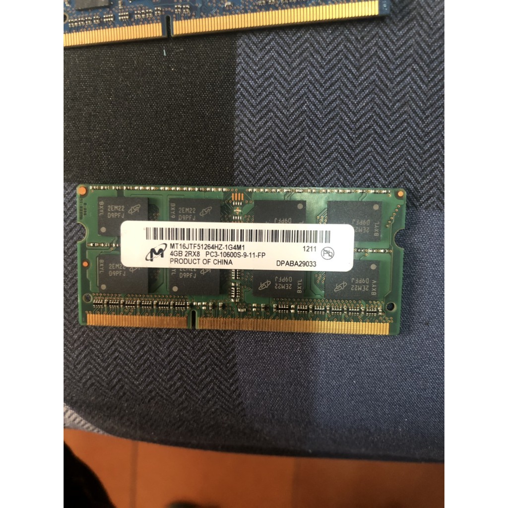美光 4G DDR3 1333 PC3-10600  雙面 筆記型電腦記憶體