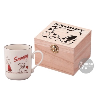 ♡松鼠日貨 ♡日本 正版 史努比 snoopy 陶瓷杯 馬克杯 咖啡杯 木盒