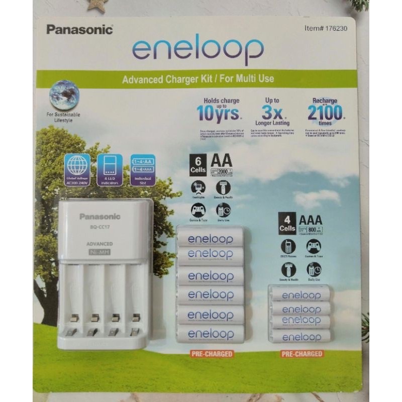 買錯物品特價🌿COSTCO Panasonic國際牌充電器&amp;充電電池組(3號電池6顆+4號電池4顆)國際牌充電電池組