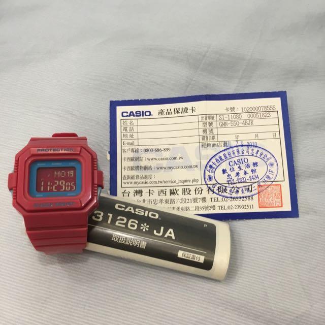 (少戴）日本限定 CASIO g-shock mini 前衛款 gmn-550-4bjr 粉桃