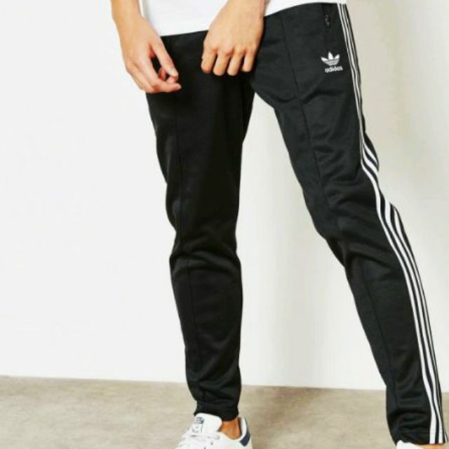 ADIDAS BECKENBAUER TRACK PANTS 黑白 三條線 修身 運動長褲 男 CW1269