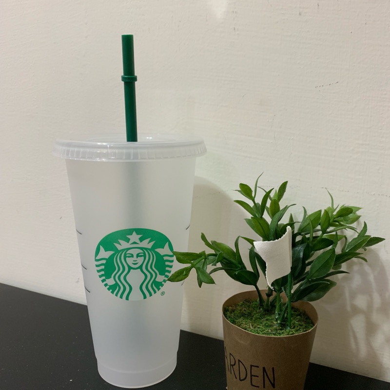 美國星巴克Starbucks 冷水杯+吸管重複使用大容量環保杯