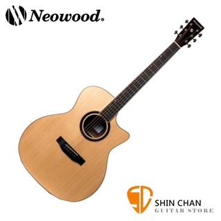小新樂器館 | Neowood SGA-4GC 雲杉面單板 / 相思木側背板切角民謠吉他 41吋GA桶身 附贈吉他袋