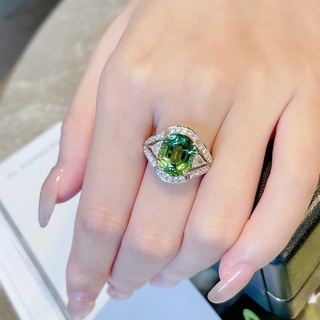 法國祖母綠戒指女進口莫桑d鑽指環 ins時尚飾品氣質百搭輕奢小眾設計