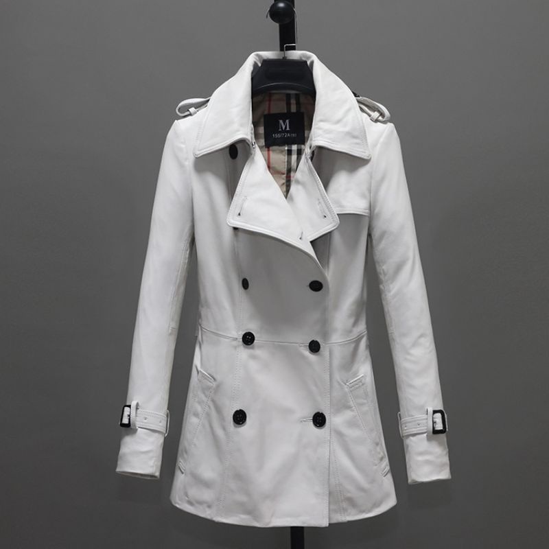 《市川京舖2》BLONDE-精品級高級頭層羊皮 英國海軍復古短版真皮大衣風衣