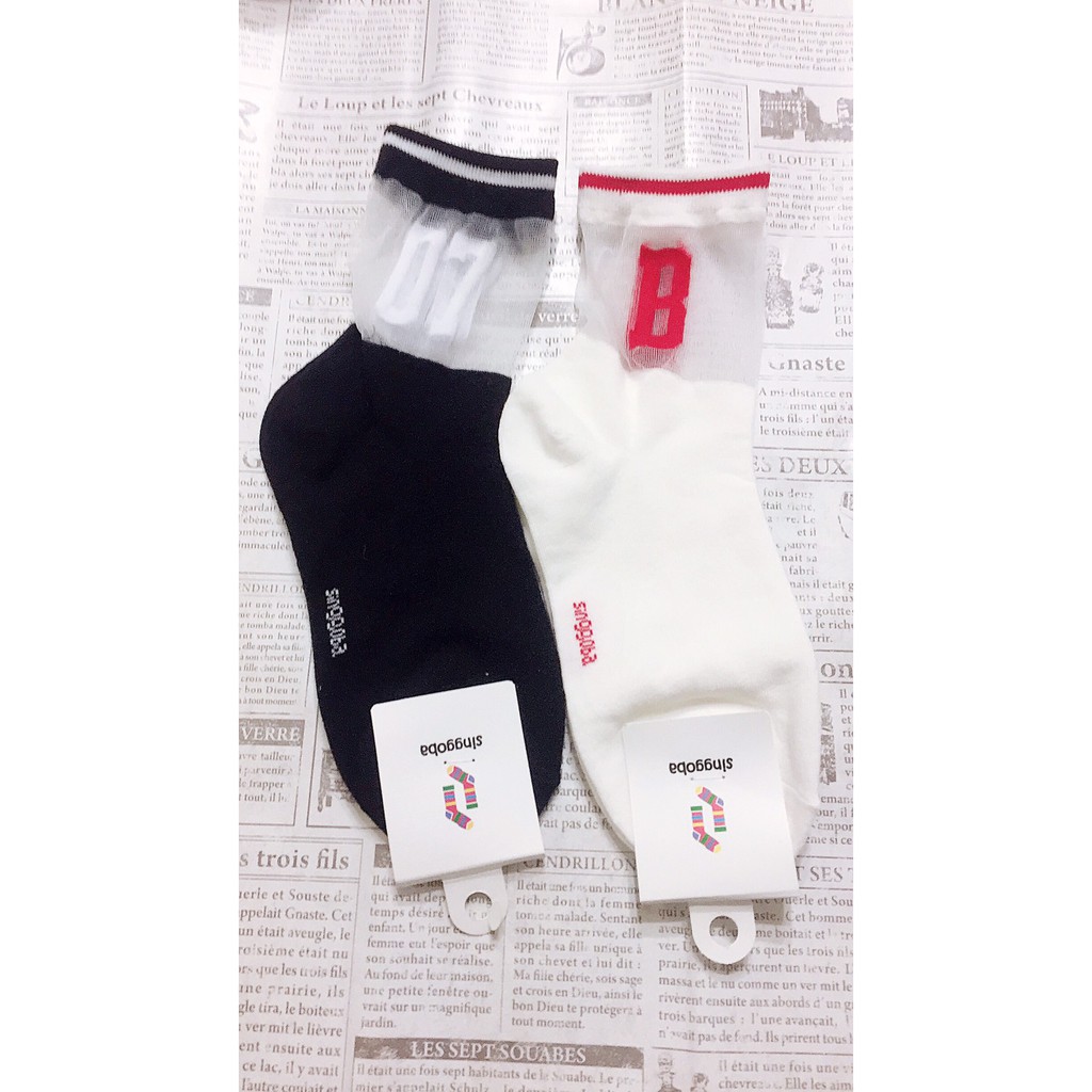 韓國直送春夏最新 紗質透膚時尚襪 數字  韓國襪  涼感襪  透膚 透氣  涼感襪