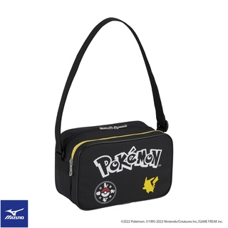 MIZUNO 美津濃 側肩袋 Pokémon 寶可夢 聯名 側背包 小包 - 皮卡丘 - 黑黃 - 33GM2P0794