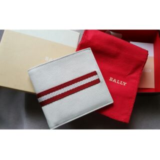 免運全新bally經典紅白條紋8卡短夾