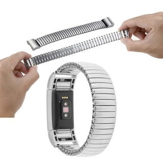 fitbit charge 2 手錶表帶彈簧表帶fitbit charge 3金屬彈力的鋼帶可伸縮表帶charge3表帶