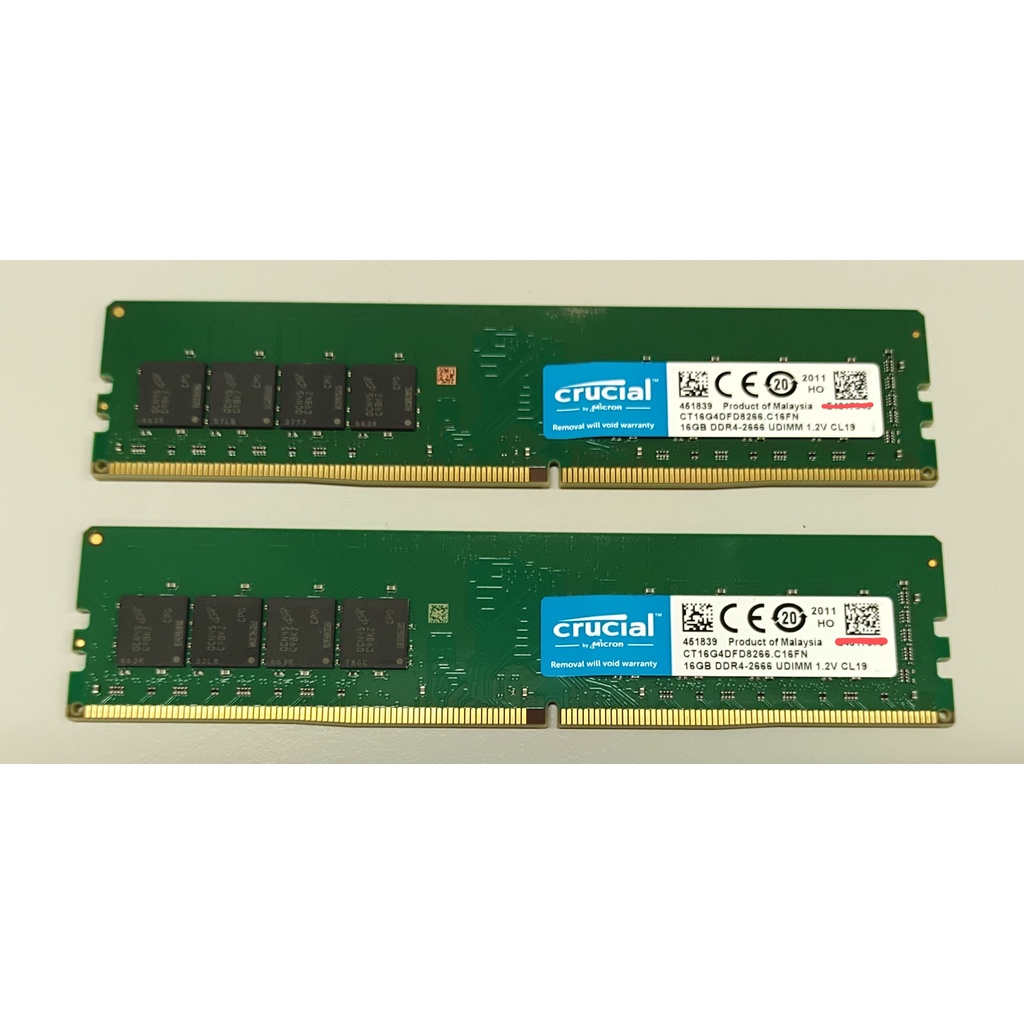 美光 Micron Crucial DDR4 2666 16GBx2 記憶體