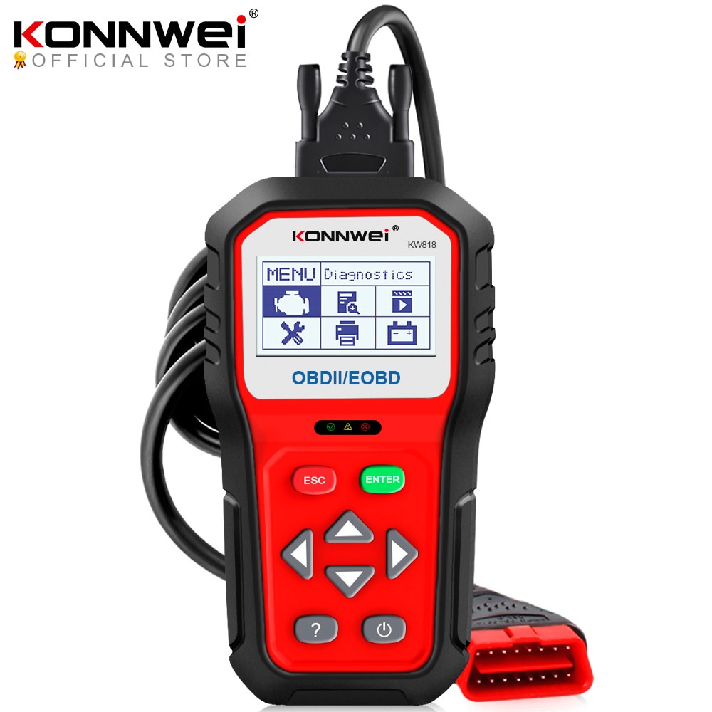 Obd KONNWEI KW818 增強型 OBDII ODB2 EOBD 汽車診斷掃描儀 12V 電池測試儀汽車檢查引