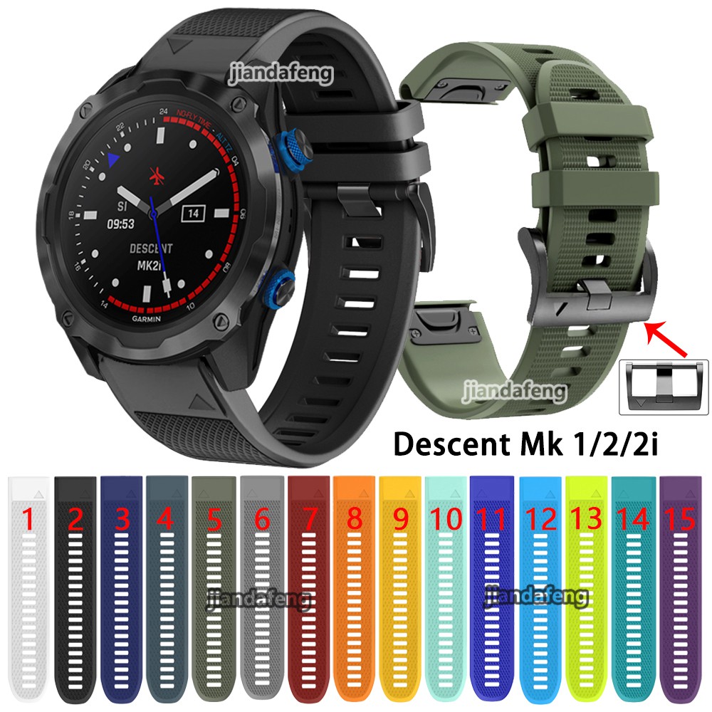 Garmin Descent Mk2i MK1 錶帶的運動矽膠錶帶。