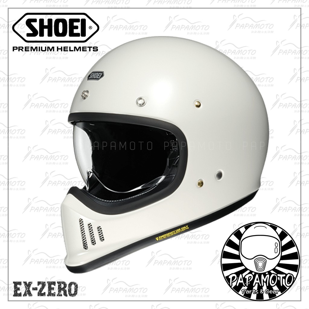 【趴趴騎士】SHOEI EX-ZERO 白色 山車帽 復古越野安全帽 復古白