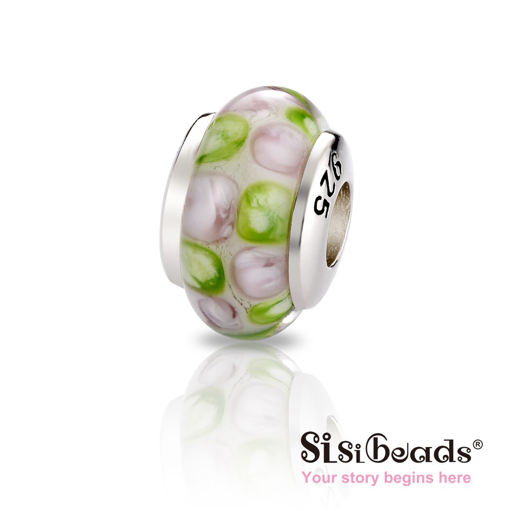 Sisibeads PANDORA潘朵拉 迷你豆豆嫩綠釉彩琉璃珠飾 需專用手鍊或C環手環 SOUFEEL 荷蘭品牌