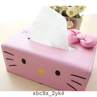 【萬家】Hello Kitty可愛蝴蝶結 卡通紙巾盒 衛生紙盒 紙巾套 面紙盒 車用衛生紙盒 居家用品 浴室 抽取式餐巾