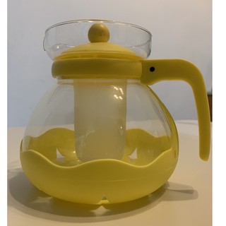 水壺 蓮花壺 過濾壺 耐高溫 玻璃壺 茶壺 泡茶 黃色