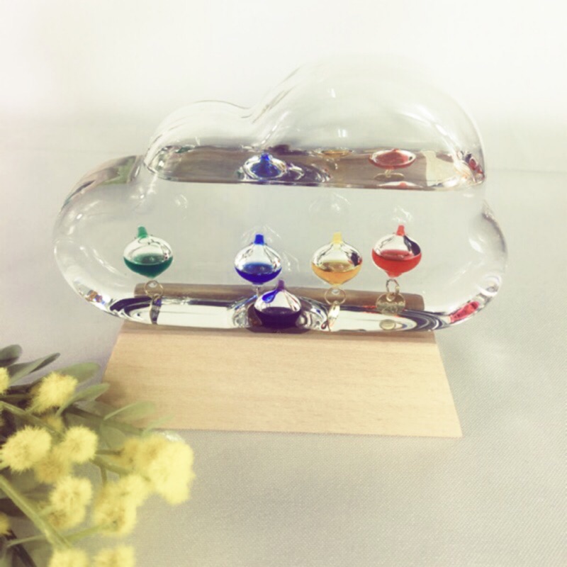 日本Fun Science 雲朵造型玻璃漂浮溫度計