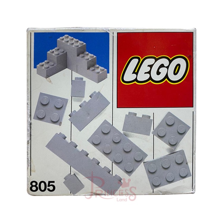 公主樂糕殿 LEGO 樂高 絕版 盒裝 全新 1986年 805 通用建築套裝 補充包 基本磚 灰色