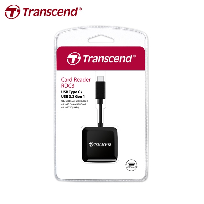 【台灣保固】Transcend 創見 RDC3 Type-C 讀卡機 可讀SD microSD 安卓手機 Mac 適用