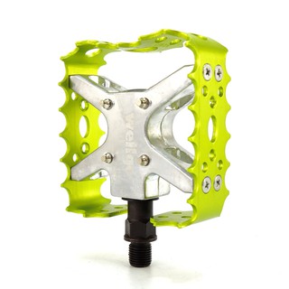 維格鋁合金熊爪自行車登山車綠色腳踏板 Wellgo XC-III 1/2" Old school BMX Pedal