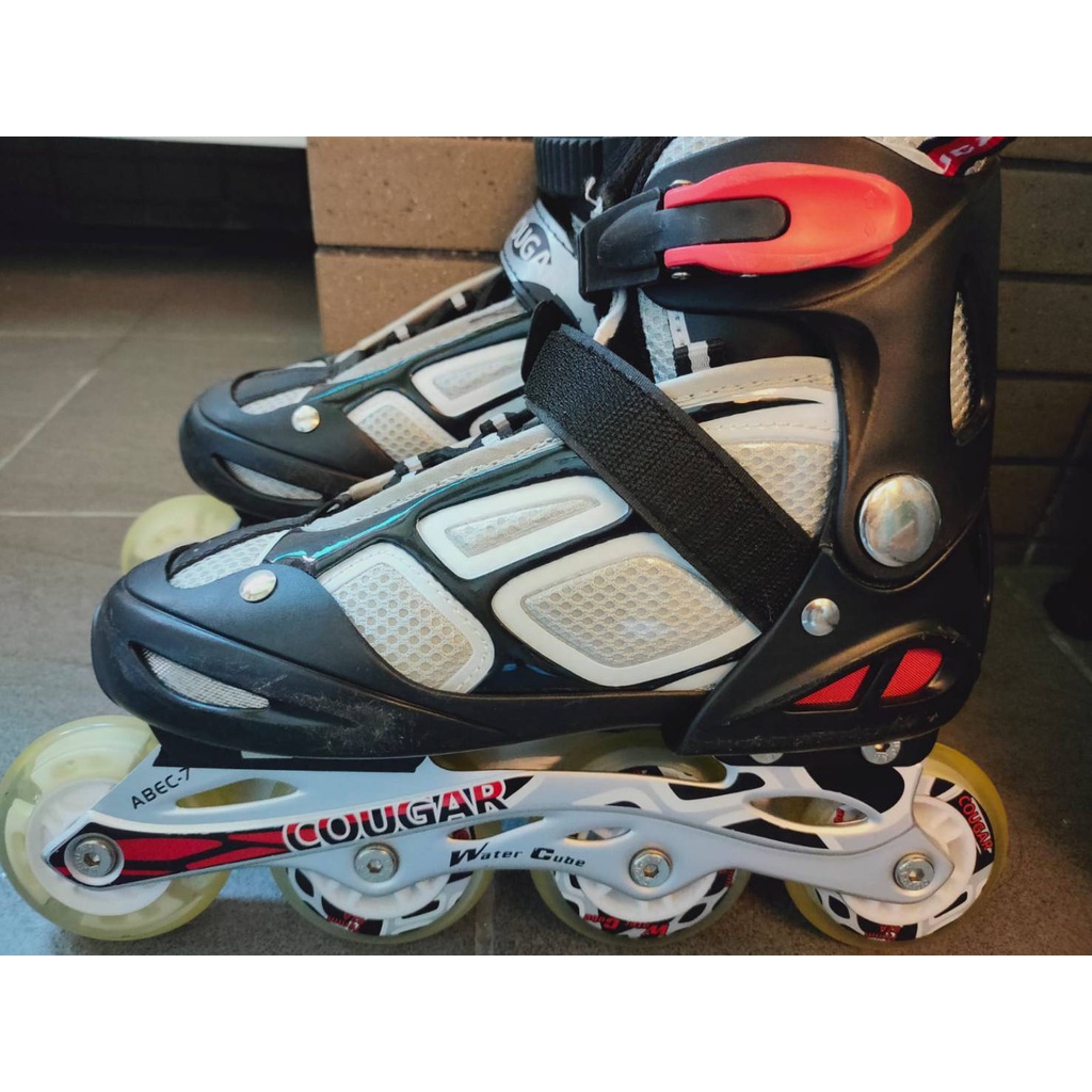 二手- 可調式 直排輪 溜冰鞋(送側背包及全套安全帽/護具)