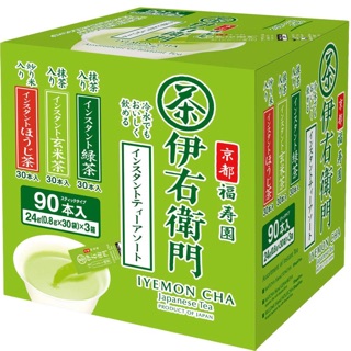 B&N(預購）日本進口福壽園茶舖/伊右衛門/京都/宇治/抹茶/玄米茶/煎茶/烘培茶 旅行隨身包 90本入