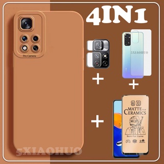 REDMI XIAOMI 外殼小米紅米 Note 11 11S Note 11Pro 5G 手機殼天使眼純色防震磨砂矽膠
