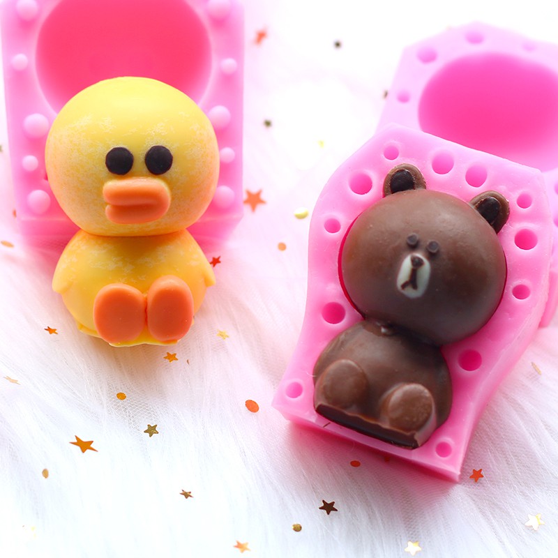 【Nancy烘焙小屋】3D立體小熊小兔巧克力模矽膠模具