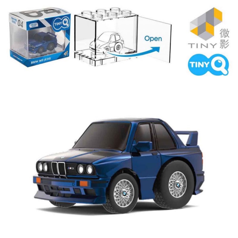 現貨 老周微影 TINY TinyQ 迴力車 寶馬 BMW M3 E30 藍色 模型車 Q車 非常精緻 外盒為壓克力盒