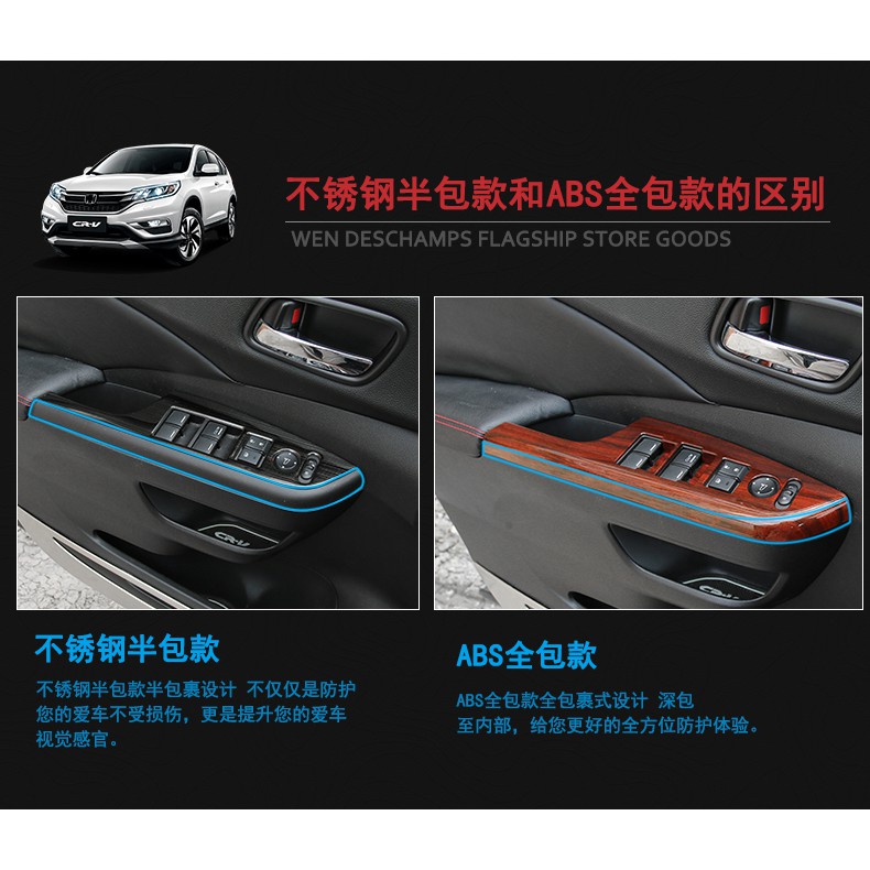 安達網 ~ Honda CRV CRV4 4代 4.5代 ABS 不銹鋼 電動窗飾板 車內扶手框 飾板貼片 一車份4件