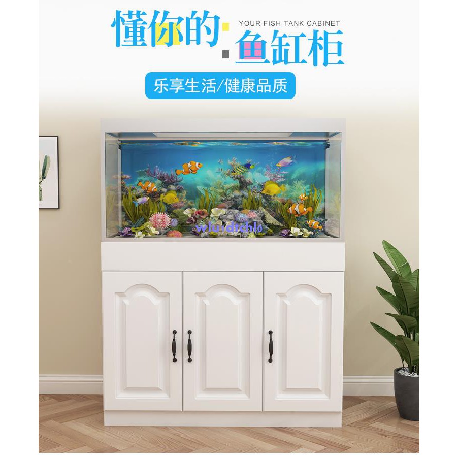 新款熱銷 超白實木成品全套水族箱熱帶龍魚底濾魚缸草缸海水缸家用原生態缸 蝦皮購物