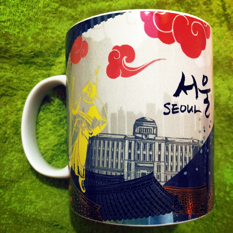 星巴克 韓國首爾 城市杯 馬克杯 彩繪 完整底標