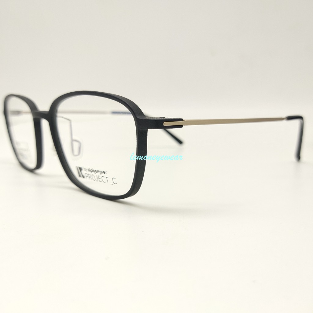 💖[檸檬眼鏡]💖Alphameer光學眼鏡 韓國塑鋼系列 AM3905.C881 墨黑/金色腳