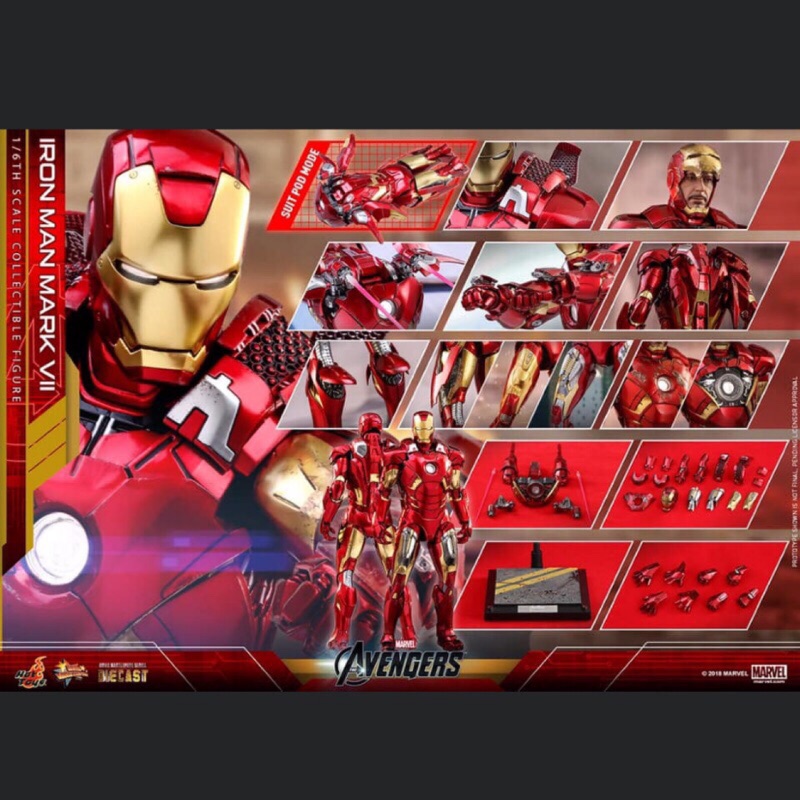 全新 Hot Toys – MMS500D27 -《 復仇者聯盟 》鋼鐵人 馬克7 MK7 MMS500