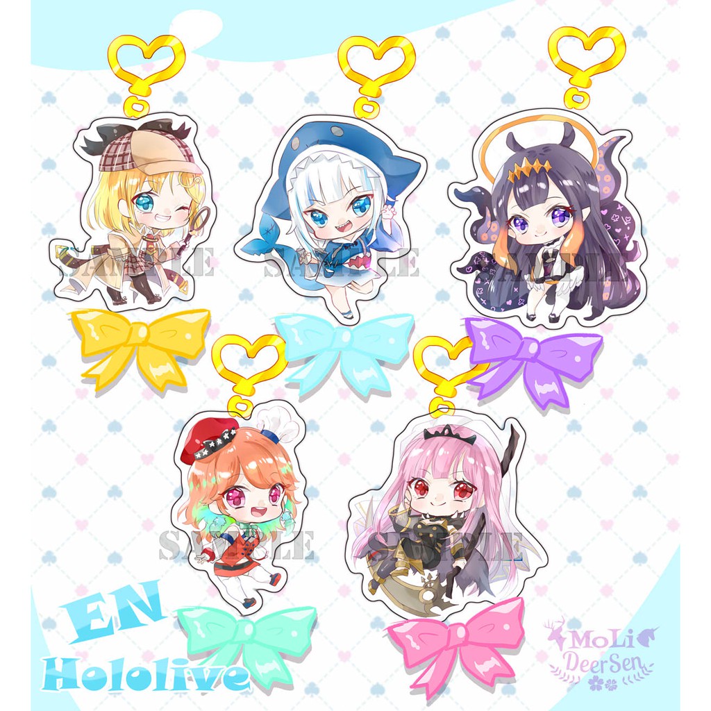 hololive EN Vtuber 鯊鯊 Gura Ame Kiara Calli Ina 吊飾 掛件 ホロライブ